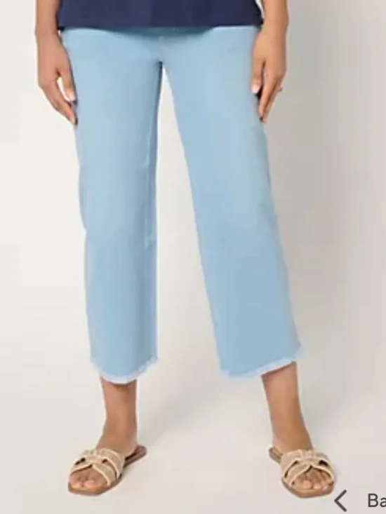 Belle by Kim Gravel TripleLuxe Denim Wide Leg Crop w/ Fray - Picture 10 of 10